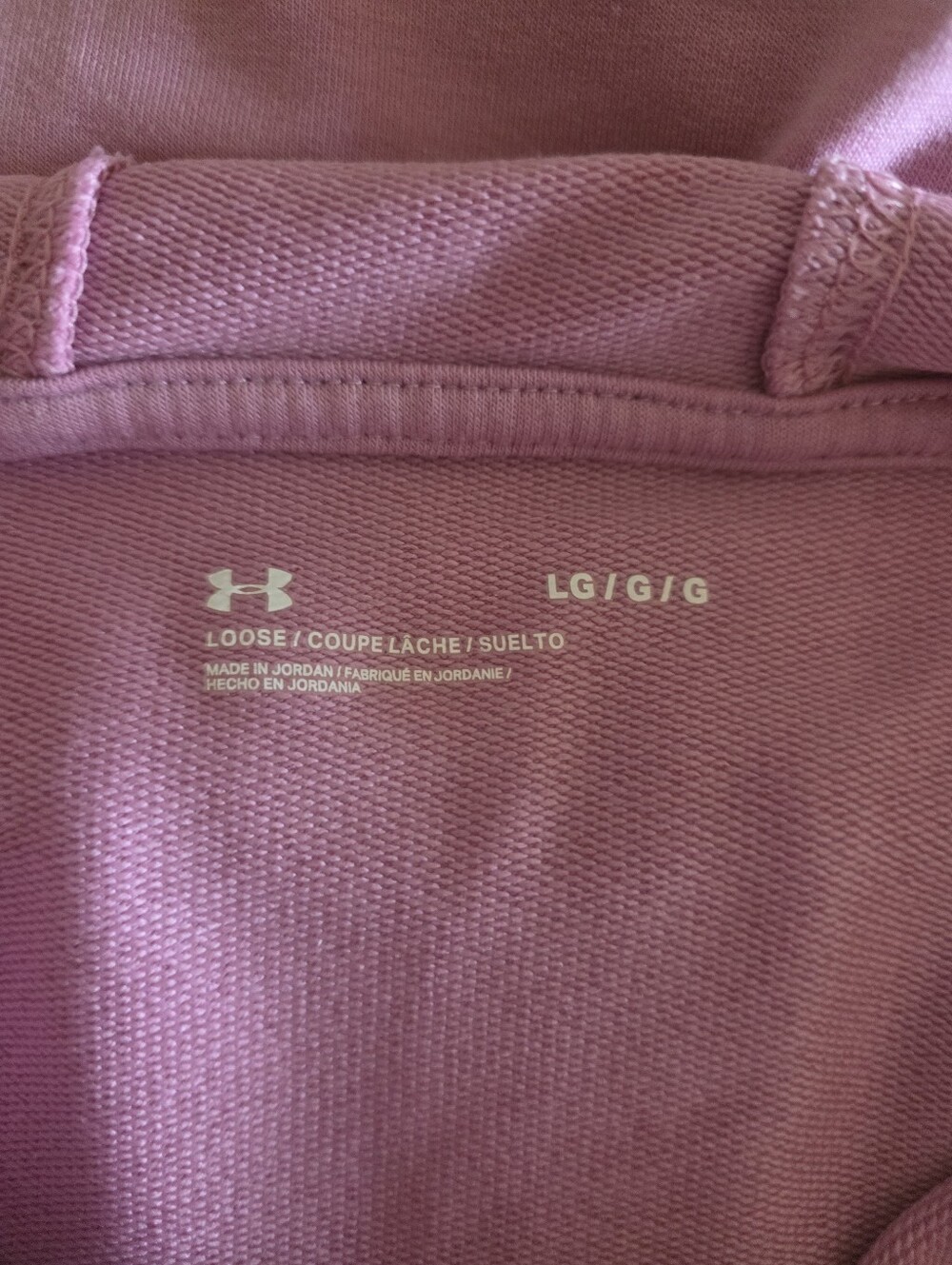 Under Armour Mauve Pullover Hoodie with Branded Tape - Picture 3 of 3